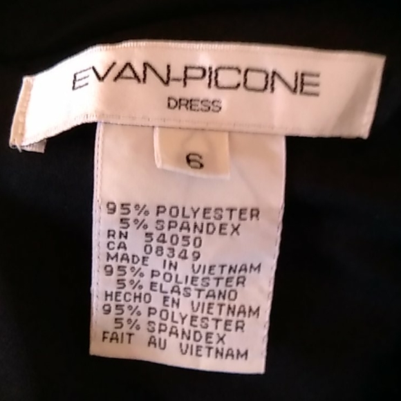 Evan-Picone black and blue dress size 6 - Picture 12 of 13